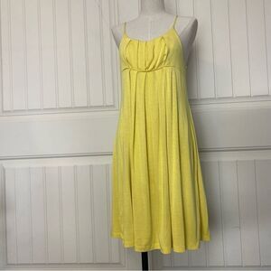 Everly Planet Love Womens Scoop Neck Sleeveless Pleated Maxi Dress Yellow Large